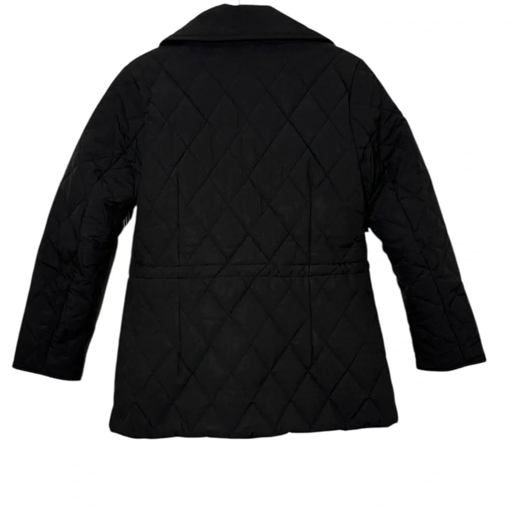 BCBGMaxAzria Women's Coat Black Quilted Double-Breasted Puffer - Picture 13 of 14
